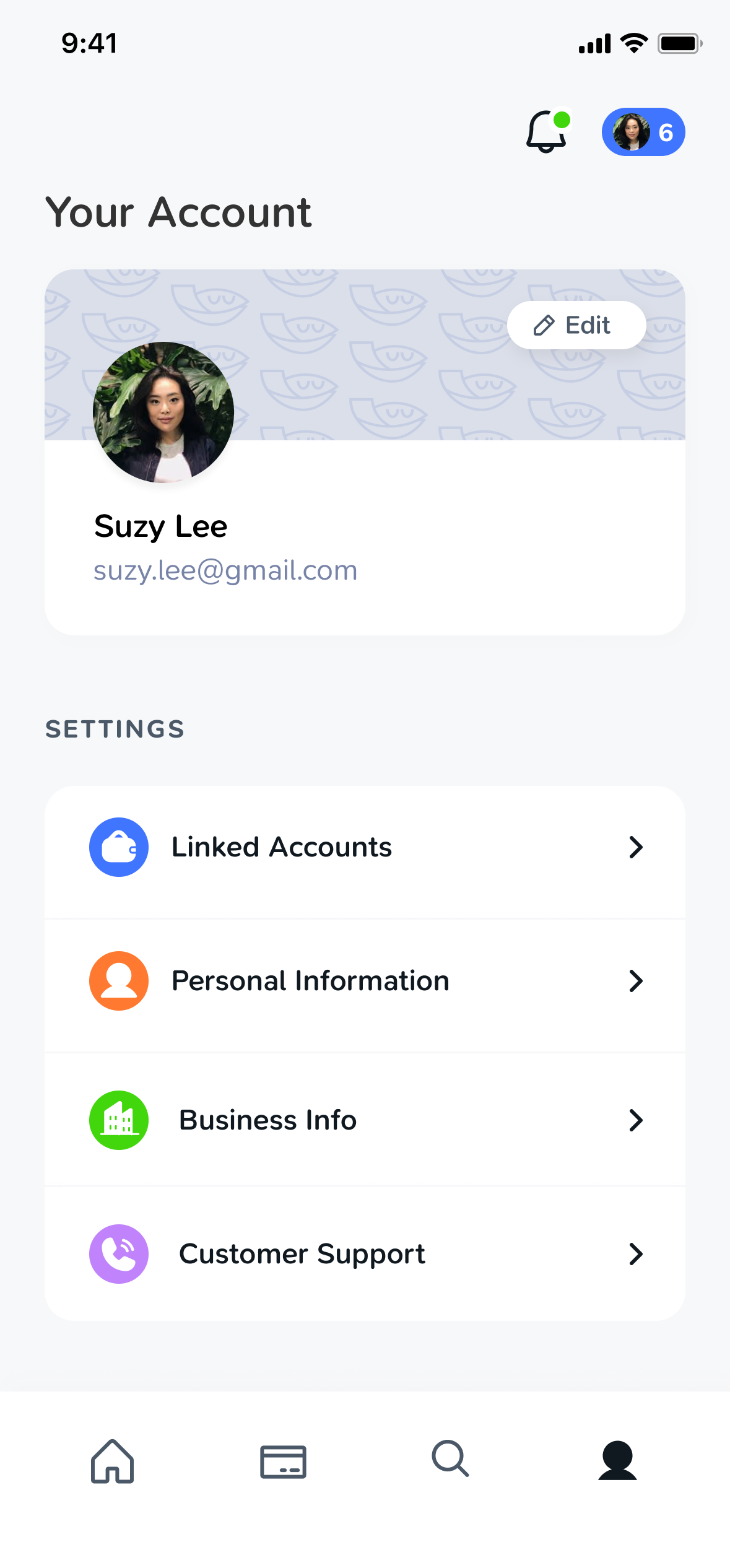 Claims App My Account